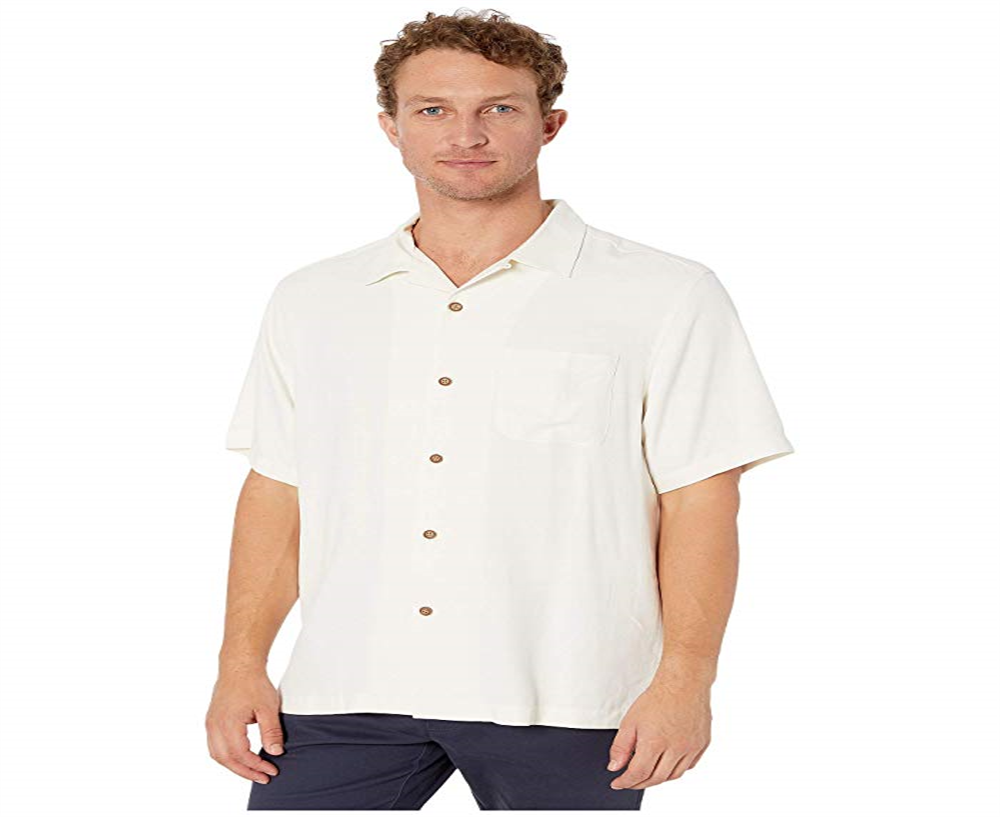 Camisa Tommy Bahama Marlin Sunset Masculina Branca Tamanho Grande