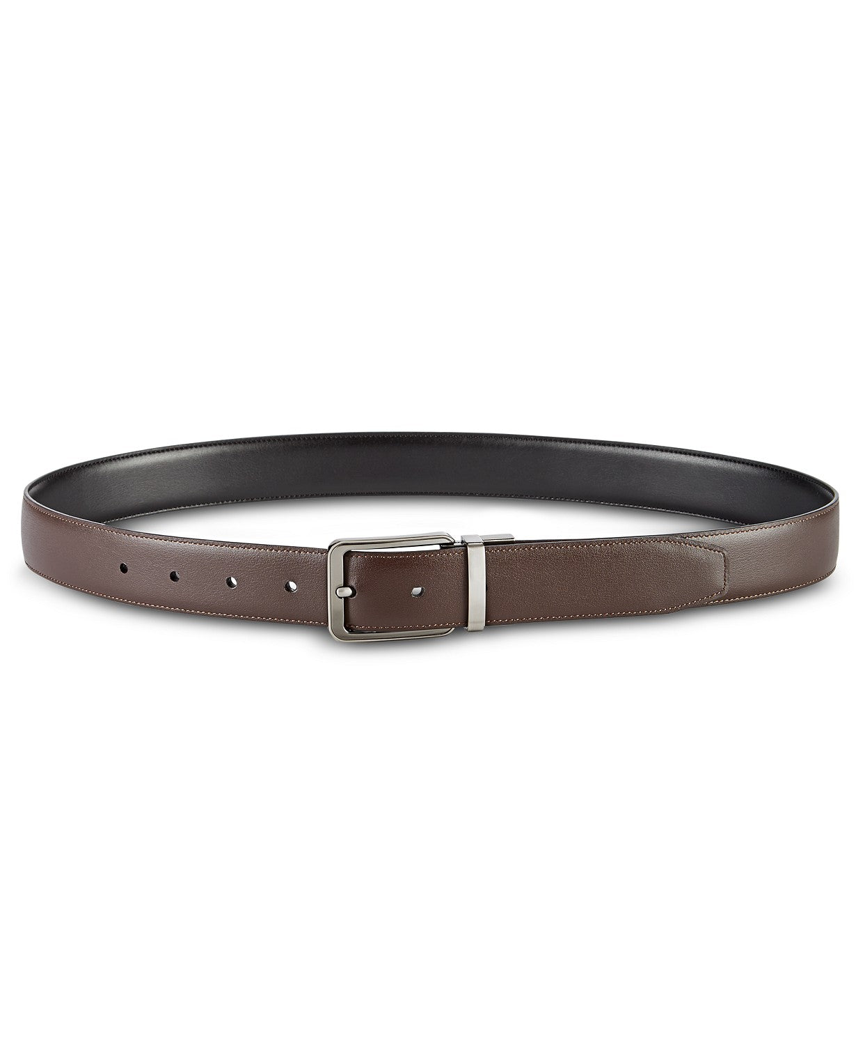 Perry Ellis Cinto social reversível Annable de couro masculino, preto, tamanho 32