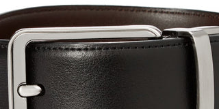 Perry Ellis Cinto social reversível Annable de couro masculino, preto, tamanho 32