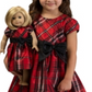Conjunto de vestido xadrez com laço e vestido de boneca Bonnie Toddler Girl, 2 peças, vermelho, tamanho 2T