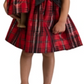 Conjunto de vestido xadrez com laço e vestido de boneca Bonnie Toddler Girl, 2 peças, vermelho, tamanho 2T