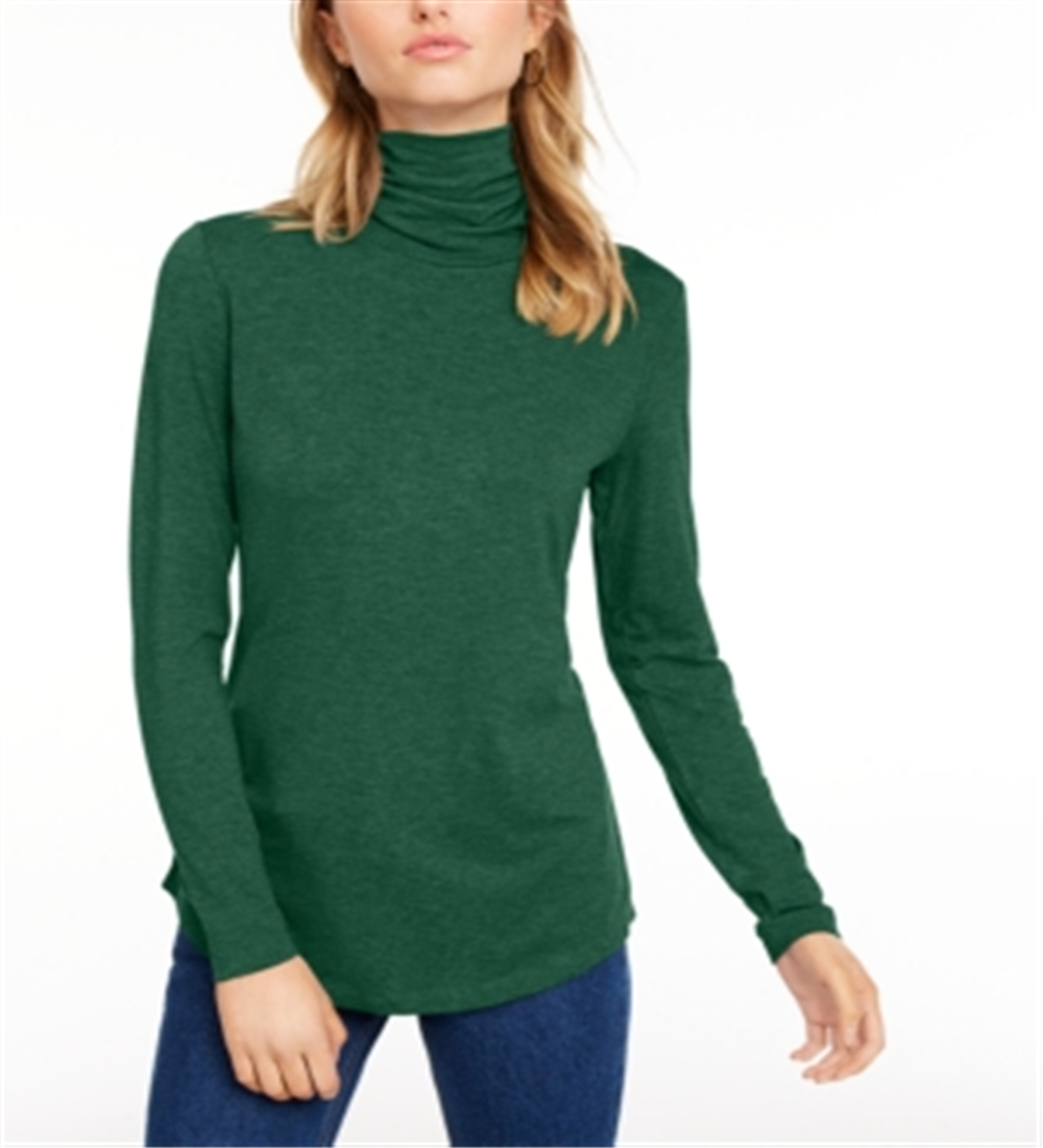 Blusa feminina de gola alta Maison Jules, verde, tamanho pequeno