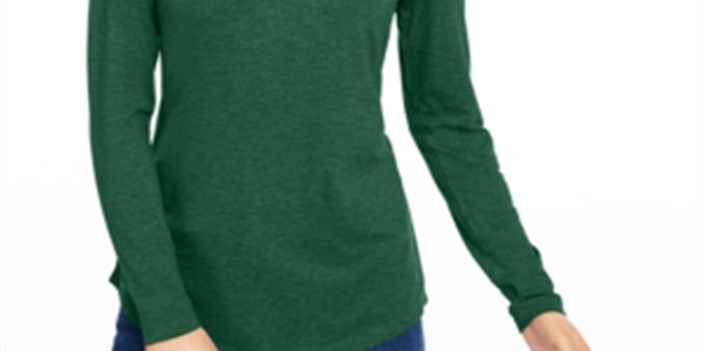 Blusa feminina de gola alta Maison Jules, verde, tamanho pequeno