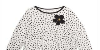 Túnica de algodão com estampa de bolinhas First Impressions para meninas, tamanho 4T, branca