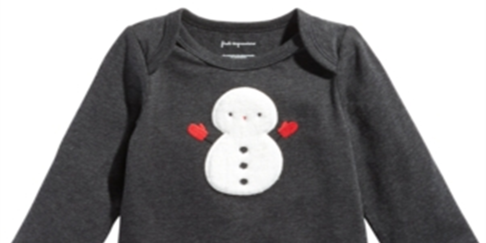 Body manga longa boneco de neve First Impressions para bebê menino cinza tamanho 12 MOS