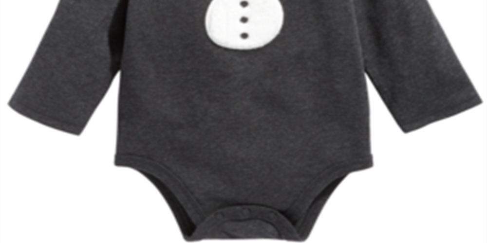 Body manga longa boneco de neve First Impressions para bebê menino cinza tamanho 12 MOS