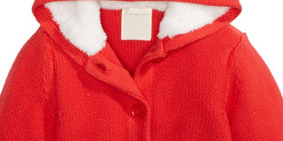 First Impressions Unissex Bebê Forro Faux Sherpa Com Capuz Vermelho Tamanho 12M