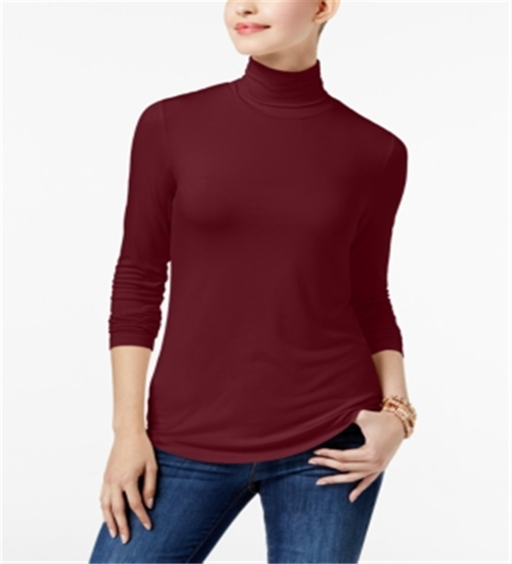 Blusa feminina de gola alta Maison Jules, vermelha, tamanho médio