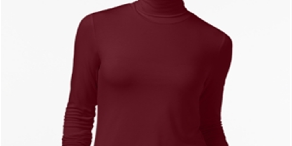 Blusa feminina de gola alta Maison Jules, vermelha, tamanho médio