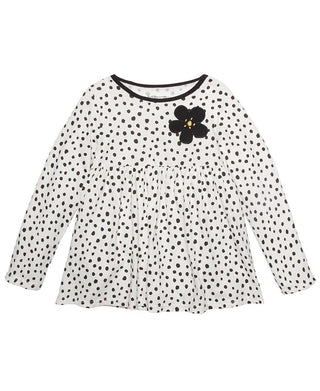 Túnica de algodão com estampa de bolinhas First Impressions para meninas, tamanho 2T, branca