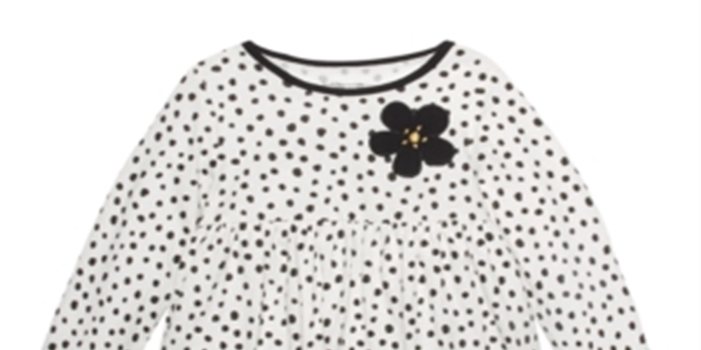 Túnica de algodão com estampa de bolinhas First Impressions para meninas, tamanho 2T, branca