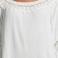 Blusa feminina John Paul Richard com acabamento em crochê, branca, tamanho grande