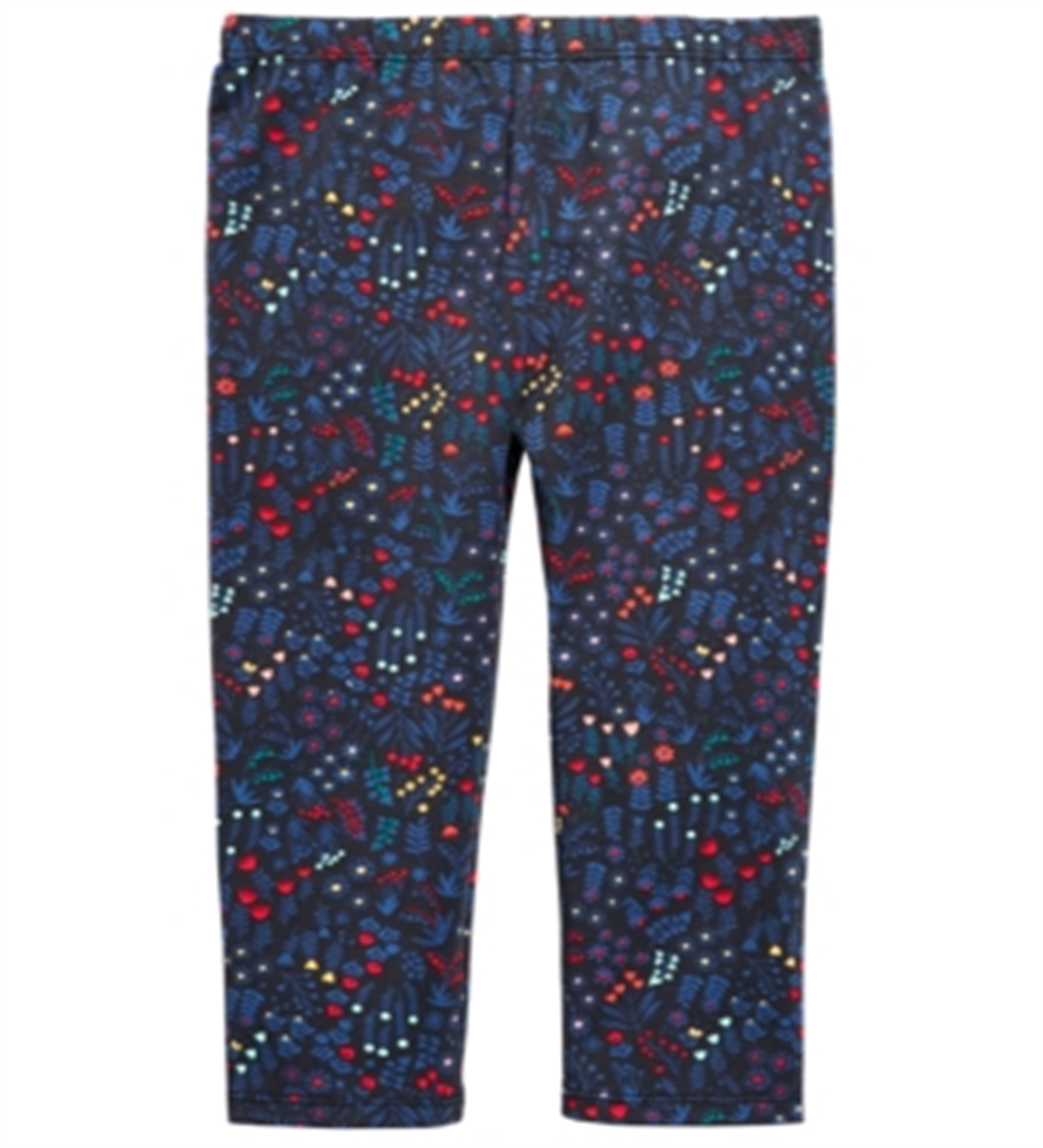 Leggings estampadas florais para bebês meninas First Impressions, pretas, tamanho 18 meses