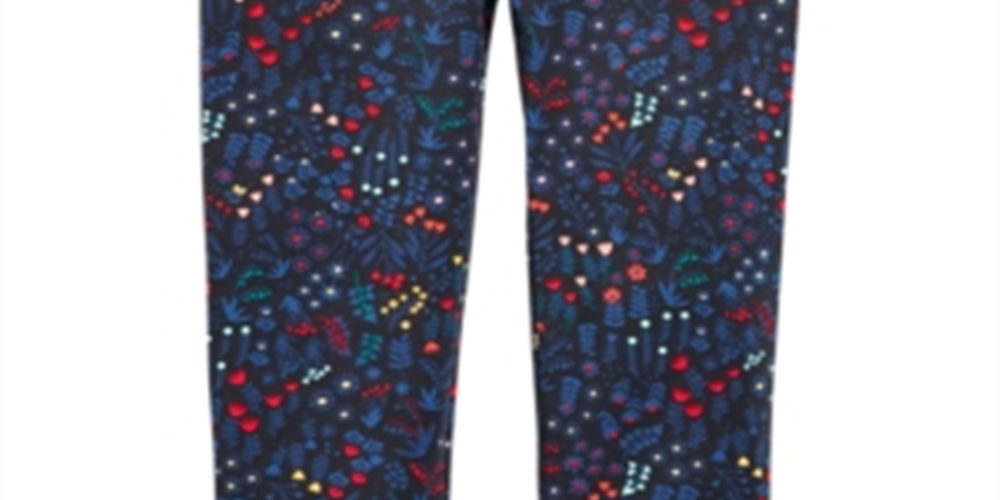 Leggings estampadas florais para bebês meninas First Impressions, pretas, tamanho 18 meses