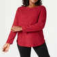 Karen Scott Moletom Feminino Marled Vermelho Tamanho Pequeno Pequeno