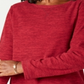 Karen Scott Moletom Feminino Marled Vermelho Tamanho Pequeno Pequeno
