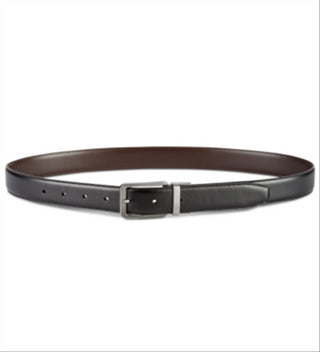 Perry Ellis Cinto social reversível Annable de couro masculino, preto, tamanho 40