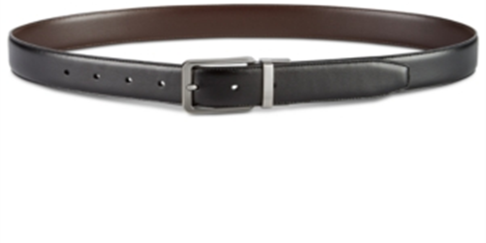 Perry Ellis Cinto social reversível Annable de couro masculino, preto, tamanho 40