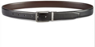 Perry Ellis Cinto social reversível Annable de couro masculino, preto, tamanho 40