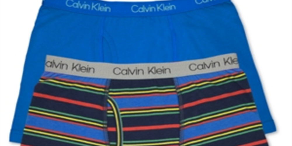Calvin Klein Little &amp; Big Boys - Pacote com 2 Cuecas Boxer Azul Tamanho GG