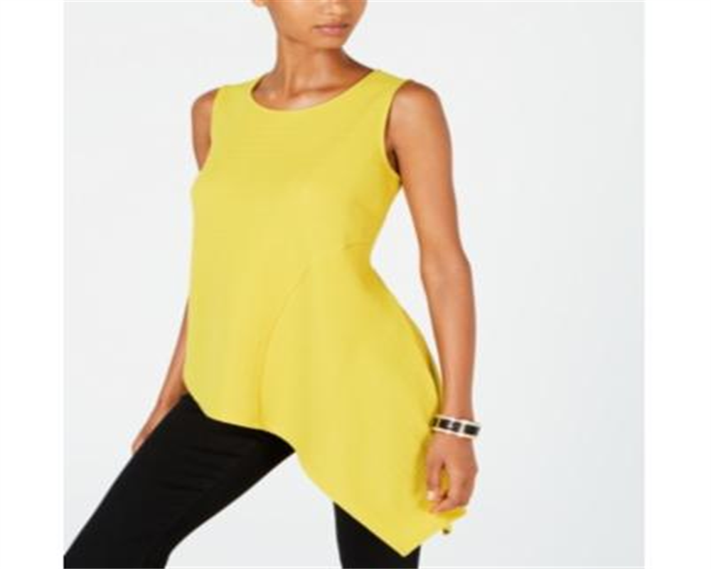 Top Alfani Feminino com Bainha Assimétrica, Branco, Tamanho Pequeno GG