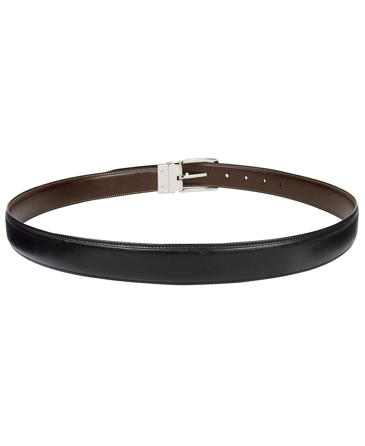 Cinto social reversível de couro sintético masculino Club Room, preto, tamanho pequeno