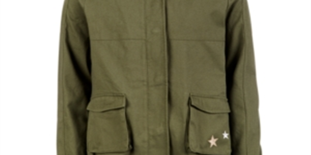 Jaqueta com capuz Epic Threads Big Girl's Glitter Star, verde, tamanho grande