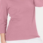 Blusa feminina Karen Scott de algodão com manga 3/4, rosa, tamanho pequeno