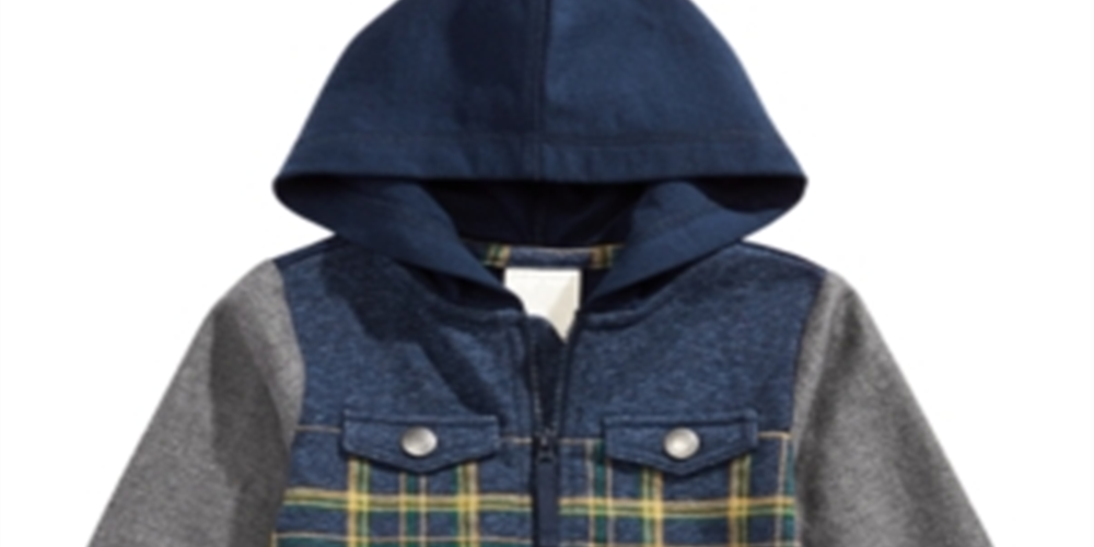 Jaqueta com capuz e patchwork First Impressions para meninos, vários tamanhos, azul, 12MOS