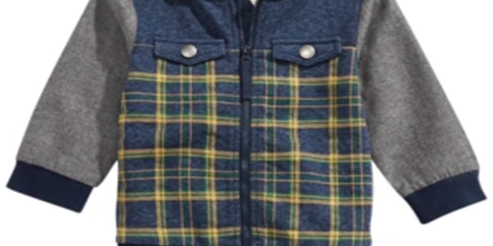 Jaqueta com capuz e patchwork First Impressions para meninos, vários tamanhos, azul, 12MOS