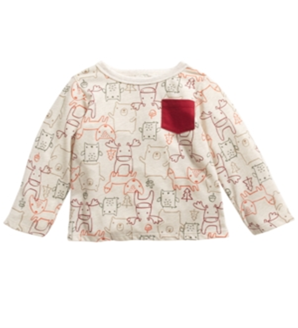 Camiseta infantil First Impressions com estampa de animais da floresta para meninos, tamanho 2T, marrom