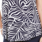 Camiseta feminina estampada manga curta JM Collection azul tamanho pequeno