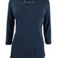 Karen Scott Blusa Feminina Manga Três Quartos Azul Tamanho XS