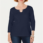 Karen Scott Blusa Feminina Manga Três Quartos Azul Tamanho XS