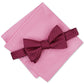 Conjunto de lenço de bolso liso com gravata borboleta Alfani masculino, seda rosa, tamanho regular