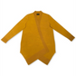 Cardigan feminino com bainha texturizada e frente em cascata, tamanho grande, amarelo, da coleção JM