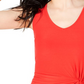Vestido midi com nó frontal sólido Ultra Flirt para mulheres, tamanho XS, vermelho