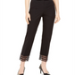 Calça feminina Alfani com bainha de renda e tornozelo, preta, tamanho 6, pequena