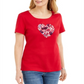 Karen Scott Blusa feminina de algodão com estampa de coração - Vermelho, tamanho 2XL