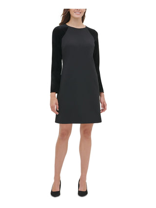 Vestido curto de veludo Tommy Hilfiger para coquetel e festa feminino, preto, tamanho 2, pequeno