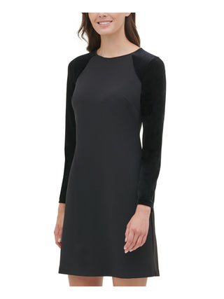 Vestido curto de veludo Tommy Hilfiger para coquetel e festa feminino, preto, tamanho 2, pequeno