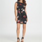 Vestido tubinho com estampa floral franzida DKNY feminino, preto, tamanho 12