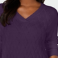 Karen Scott Suéter Feminino Basket Stitch Roxo Tamanho Grande