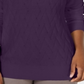 Karen Scott Suéter Feminino Basket Stitch Roxo Tamanho Grande