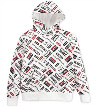 Levi's Little Boy's Fleece Logo Hoodie White Size 7
