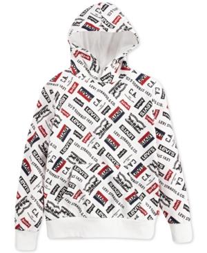 Moletom com capuz Levi's Boy's Fleece Logo, escolha o tamanho 6, branco