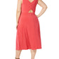 Vestido feminino Love Squared plus size com amarração na cintura e decote em V, cor sólida, laranja, tamanho 3X