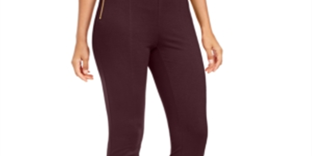 Calça skinny feminina INC International Concepts, cintura alta, tamanho 0, vermelha