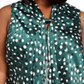 Blusa feminina Nine West com estampa de bolinhas e decote em V, verde, tamanho 3X