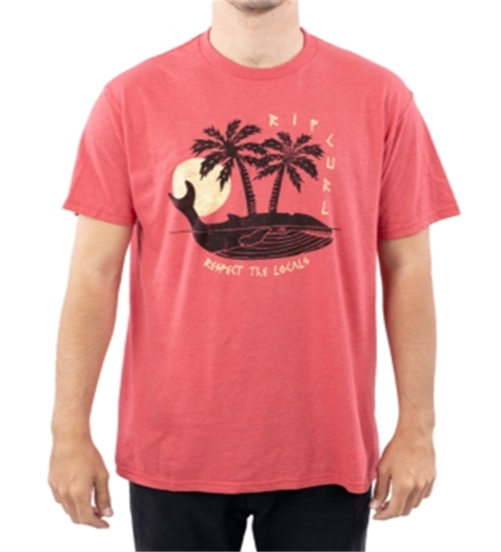 Camiseta masculina Rip Curl Monstro Graphic vermelha tamanho G